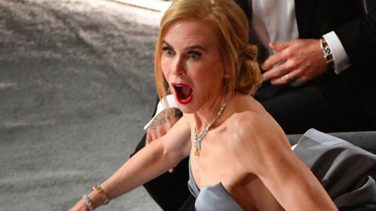 Oscar 2022: Η αντίδραση της Νικόλ Κίντμαν για το χαστούκι του Γουίλ Σμιθ στον Κρις Ροκ